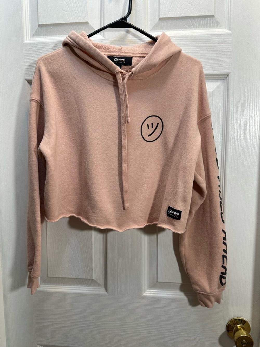 Cropped Hoodie Sweatshirt - Dusty Pink by PWD